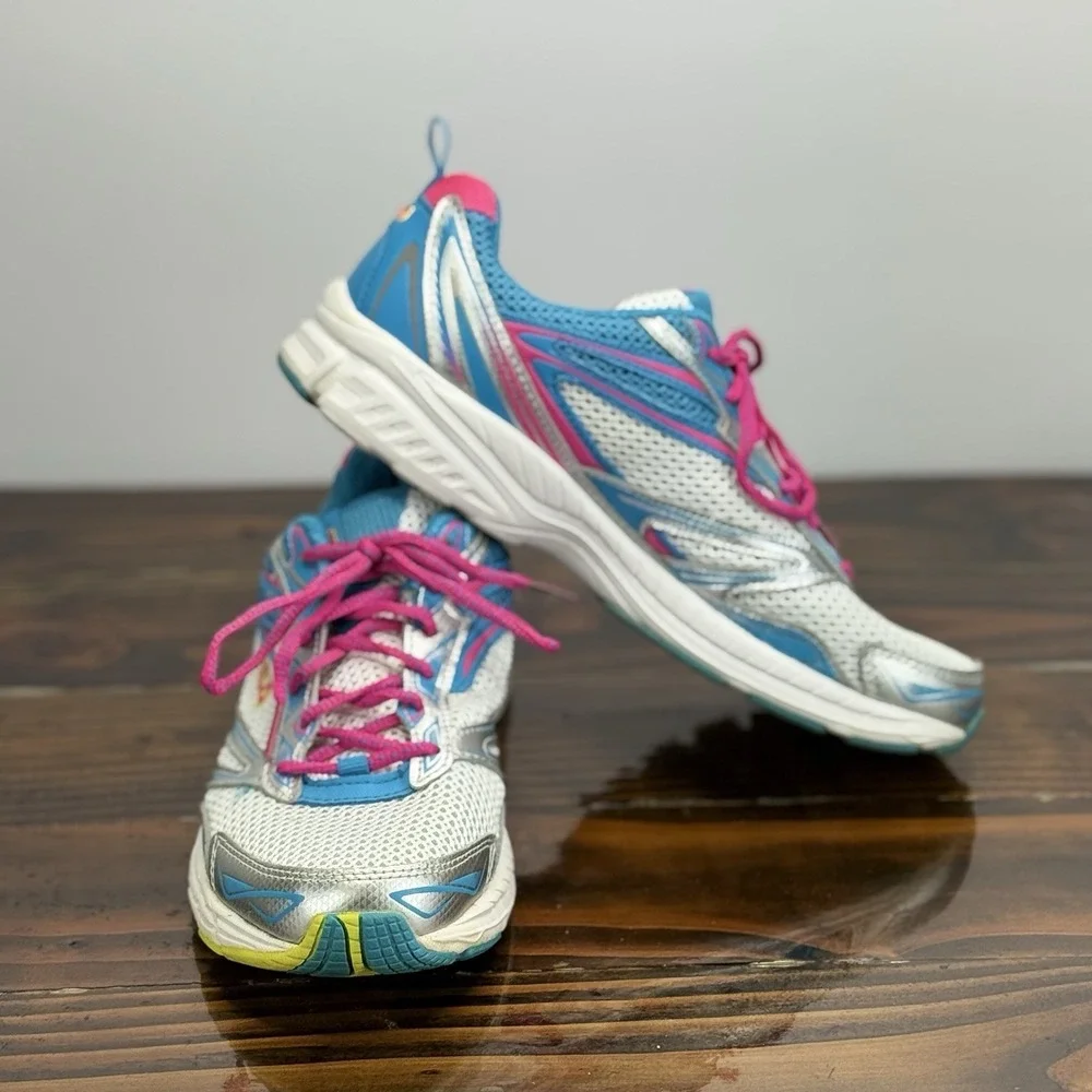 Women's Fila Running Shoes Coolmax with Memory Foam Size 9.5 Blue Silver Pink‎